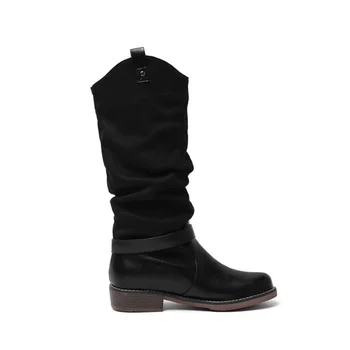 Nou Pantofi Femei Cizme pentru Iarna Rotund Deget de la picior Negru Cizme Maro