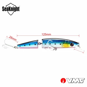 SeaKnight Brand SK041 Serie 1buc/Lot de Pescuit Nada 2 Secțiuni Peștișor Momeala 125mm/4,92 in 21.5 g VMC Cârlige de Pescuit, Momeli Greu