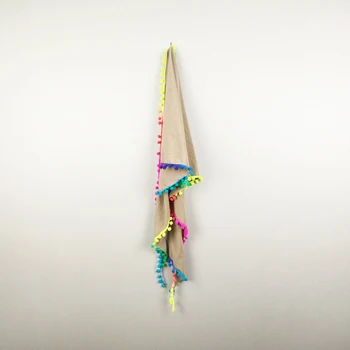 Leo anvi de design de moda Triunghi Eșarfe cu culorile curcubeului pom de bumbac moale Tricotate alb Fildeș vara femei eșarfă și șal