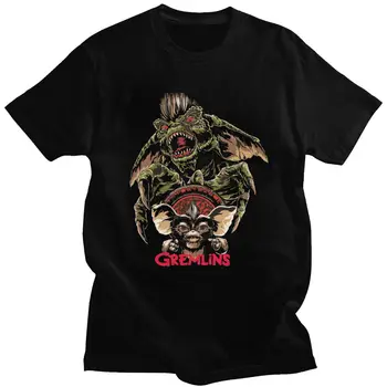 Bărbați Gremlins Tricouri Gizmo 80 Film Mogwai Monstru, Groază Retro Sci Fi Creativ Teuri cu Maneci Scurte T-Shirt Bumbac Topuri Merch