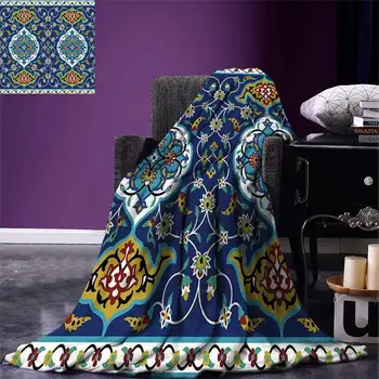 Marocan Arunca Autentic Oriental Motiv cu Vintage Stil Bizantin Faianta Efecte opera de Arta Cald Pătură Microfibră