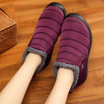 Femei cizme de iarna 2021 antiderapante jos cizme impermeabile femei solide pantofi casual femei ține de cald pantofi doamnelor plus dimensiune