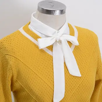 Femeile Arc Nou Camasa Guler Fals Guler Cravată Epocă Detasabila Guler Fals Guler Rever Bluza De Sus Haine Pentru Femei Accesorii