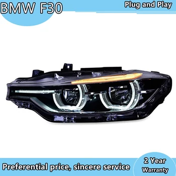 Styling auto Pentru BMW seria 3 F30 F35 Faruri 2013-Dublu Fascicul Lentila Proiector LED Faruri Led DRL transforma lumina