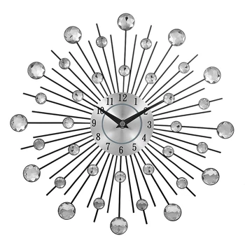 2020 Nou cristal de argint sunburst metal ceas de perete original vintage din metal decor acasă ceas