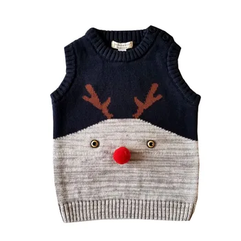Copii pulovere fără mâneci anul nou pulover tricotate vesta copil, copilul fată pulover elan, cerb topuri de Crăciun tinutele de primavara toamna
