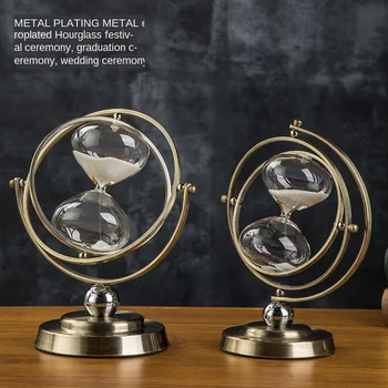 Metal Ceas de Nisip Camera de zi de Decorare Creative Pământ Instrument Timer Personalizat Clepsidra figurine miniaturale feng shui decor