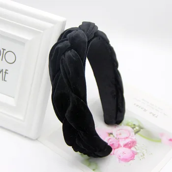 Xugar Solid Răsuciți Panglica de Catifea Bentita pentru Femei Îngroșa Moda Bezel Hairband Fete Cerc Păr Accesorii de Par