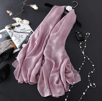 2021 Primăvară Design Simplu Moale Lenjerie de Șal Eșarfă de Moda pentru Femei Subțire Plajă Folie Snood Eșarfele de Mătase și Hijab Foulard Sjaal 180*90Cm
