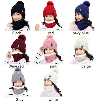 Balaclava Femei Tricotate Pălărie Eșarfă Capace Gât mai Cald Pălării de Iarnă Pentru Bărbați, Femei Chelioși Căciuli de Lână Cald Capac, 8 Culori
