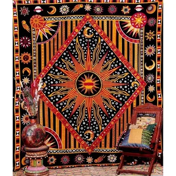India Tarot Ouija Mandala Tapiserie Hippie Psihedelice Tapiserie Macrame Agățat De Perete Sun Moon Boho Decor Bordura Pătură De Picnic