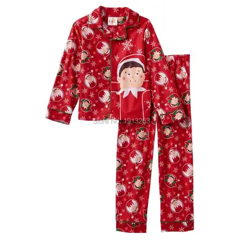 Big BOY rosu Set Haine Copii Toamna Iarna Craciun Seturi de Pijamale pentru Copii Xmas Sleepwear Haine 4-10T