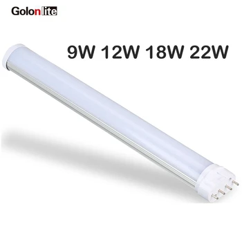 Golonlite 2G11 lampă cu led-uri 4 pini PLL tub de 18W 9W 12W 22W 120v 230v 240v înlocui bec fluorescent 36W 24W 18W 55W PLL transport gratuit