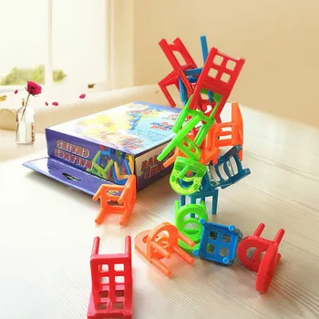 18pcs/set Joc de Bord Echilibru Scaune pentru Adulti Copii Joc de Stivuire Părinte-copil colectarea de puzzle DIY Jucărie Interactiv Party Boy cadou
