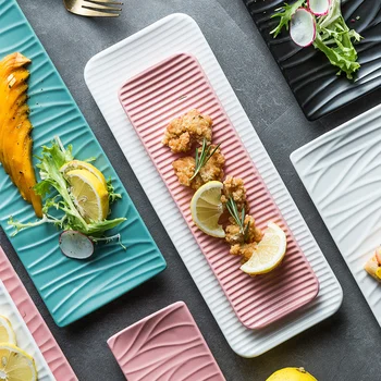 Nordic Ceramice Sushi Dreptunghiular Lung Farfurie Desert Tort Gustare De Patiserie, Produse Alimentare De Vest Somon Sashimi Aripi De Pui La Gratar Placa