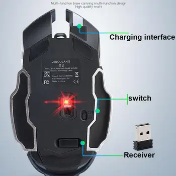 Binmer Nou de 2.4 GHz Wireless Mouse-ul Reîncărcabilă Tăcut USB Optic Ergonomic Jocuri Mini Soareci Pentru Calculator PC, Laptop 18AUG7