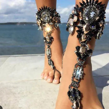 Boho Cristal Brățară Australia, Plaja, Vacanta, Brățară Glezna Sandale Sexy Leg Lanțul De Sex Feminin Declarație Asteria Lyra Picior De Bijuterii