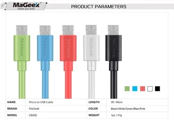 MaGeek Cablu Micro USB 1.0 m/3.3 ft Rapid de Încărcare de Telefoane Mobile Cabluri pentru Android Samsung Galaxy S7 S6, LG, Huawei, Xiaomi