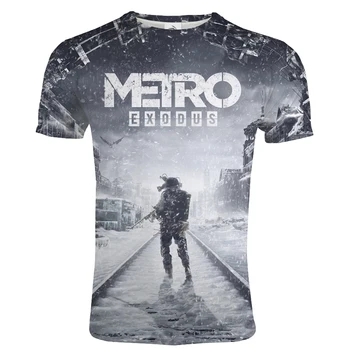 Joc Stil Bărbați Femei T-shirt de Metrou Exodul 3D Imprimate Cosplay Streetwear Hip Hop Tricou O-Gat Maneci Scurte la Modă tricou Unisex