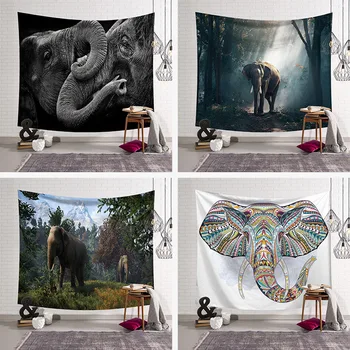 Agățat de perete Tapiserie BeddingOutlet Elefant Covor, Tapiserie Boem Hippy Decor Acasă Cuvertură Foaie de imprimare 3D Amuzant Pătură