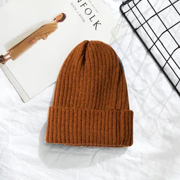 NR.ONEPAUL Moale Cald Pălărie la Modă Kpop Stil Wool Beanie Elegant All-meci Pălărie Nouă Culori Bomboane Pălărie de Iarnă pentru Femei Tricotate Pălărie