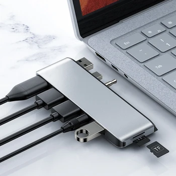Rocketek HUB USB 3.0 cititor de carduri 4K compatibil HDMI Audio Jack 3.5 mm TF Micro SD cu adaptor pentru Microsoft Surface laptop 1/2/3