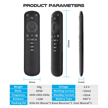 Wireless Zbor Air Mouse-ul G50 Giroscop 2.4 G pentru X96 mini H96 MAX X3 PRO Android TV Box vs G20S G30 Voce Inteligent de Control de la Distanță