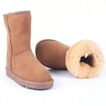 Australia Clasic Genuine piele de Vacă din piele cizme de zapada Lână Cizme pentru Femei pantofi Cald iarna pentru femei de mari dimensiuni 21-44