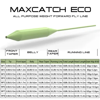 Maximumcatch 100FT 1-8wt Zbura de Pescuit Linie Greutatea Înainte Linie Musca Plutitoare Alb Fildeș Culoare Linie de Pescuit