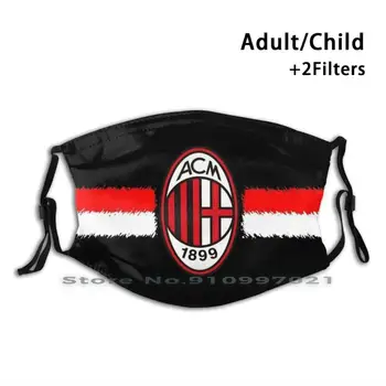 Fotbal Lavabile Refolosibile Gura Masca De Fata Cu Filtre Pentru Copil Adult Milano Milano Serie Calcio Fotbal Sport Fitness