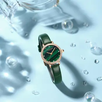 2021 Japonia Cuarț Moda Casual Verde Malachit Dial top Brand de Lux Doamnelor Ceas din Oțel Inoxidabil Femei Strasuri Ceasuri