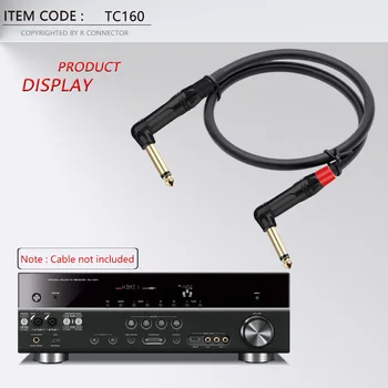 100BUC Unghi Drept Jack 6.35 MM Mono/Stereo 6.3 MM Conector din Alama Placat cu Aur de 1/4 Inch Mufă Microfon Conector