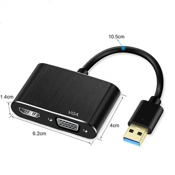 ANPWOO USB3.0 Să-compatibil HDMI VGA Adapter 4K HD 1080P Audio-vizuale, Video Convertizor de Frecvență Cablu pentru XP, Win7, Win8