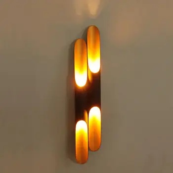 LED Conice Partea Tub de Bambus Formă de Perete Lumina de Noapte Aurul Negru Culoare Aluminiu Living Culoar, Coridor, Balcon lămpi de Perete