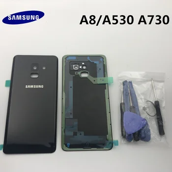Original Pentru Samsung Galaxy A8 A530 A8+plus A730 Baterie Capac Spate Usa Locuințe Piese de schimb+Camera Cadru de Sticlă+instrumente