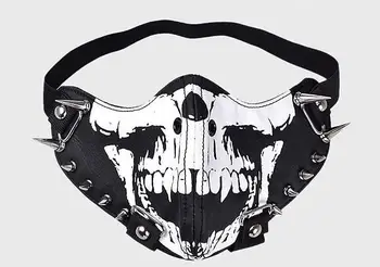 Bărbați femei craniu de imprimare cupru nit punk măști băieți fete club party Rock and roll respirabil noctilucence gura-mufla R696