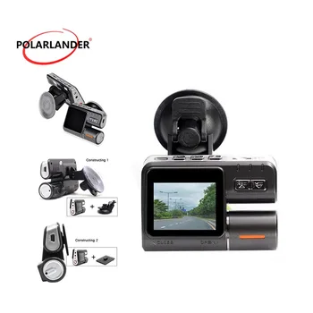 Dual Lens camera Video Auto DVR HD Cu Camera retrovizoare auto recorder video de 2 inch monitor ambele 120 de grade unghi larg