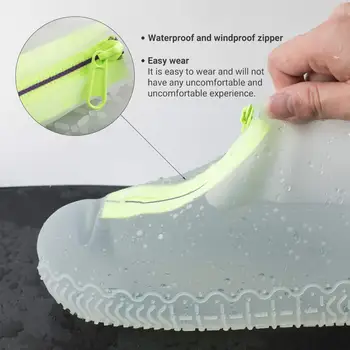 Ploaie Pantofi Silicon rezistent la apa Acoperă Reutilizabile Șoșoni cu Fermoar Rezistent la Ploaie pantofi Non-Alunecare Ușor Lavabile Protectori