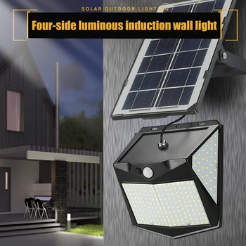 240 LED Panou Solar Lumina Solara rezistent la apa Senzor de Mișcare Lampă de Perete Decorative de Lumină pentru Cale în aer liber, Curte, Gradina