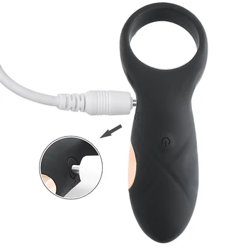 OLO Vibrator Cock Ring Inel Penis de Silicon Stimulator Clitoris Intarziere Ejaculare Vibrator Sari Ou Jucarii Sexuale pentru Barbati, Cuplu