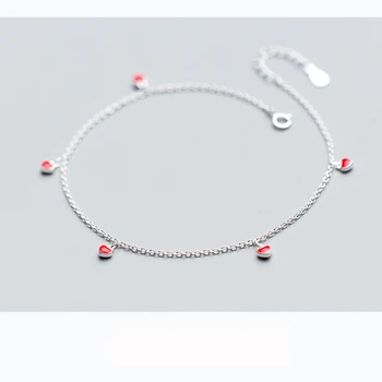 Trustdavis 925 din Argint Moda Bijuterii pentru Femei 5 De Inima Rosie Dulce Brățări Pentru Femei din Argint DS600