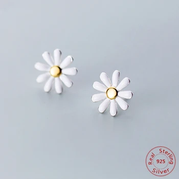 New Sosire Pur de Argint 925 Daisy Floare Cercei Stud Drăguț Frumos Daisy Cercel pentru Femei de Înaltă Calitate