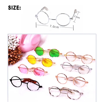 Papusa de moda Ochelari, Metal, rame de Ochelari Mini-ochelari de Soare Ochelari de vedere cu Caz pentru 60CM Bjd 1/3 Papusa Accesorii pentru Papusa