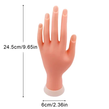 1buc Unghii Practica Model Mâna Mobile Flexibile Moi False False Mână Silicon Prosthe pentru Nail Art de Formare a Afișa Manichiura Instrument