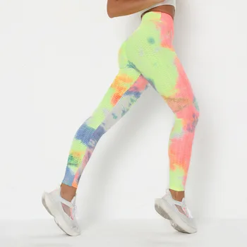 RUUHEE Yoga Pantaloni cu Talie Înaltă Fitness Jambiere Femei Antrenament Push-Up Legging Solid Culturism Tie Dye Femei fără Sudură Gym Pantaloni