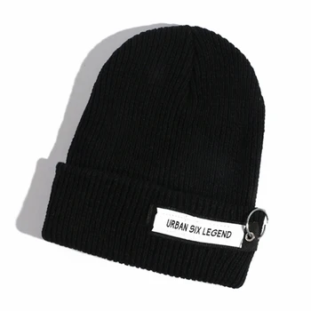 Femei de iarnă Pălărie Logo-ul Patch-uri Bennie Pălărie Solidă Lână Îngroșat Pălărie de Hip-Hop Femei Tricot Pălărie Cald Moale Casual Ureche Capac Bonnet