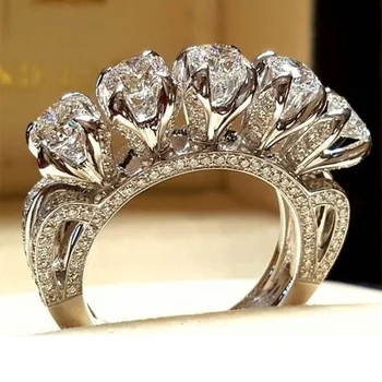 Argint 925 Foraj Inele de logodna pentru femei, cadou de Crăciun pentru Femei brand de bijuterii degetul gros inel R5048
