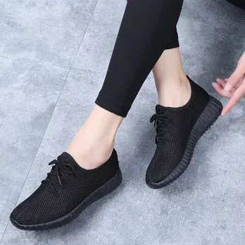 2019 Femei Vulcanizat Pantofi Respirabil Feminin Adidasi Femei Ochiurilor Plat Pantofi de Moda de Lumină Pantofi de Agrement Femeie Tenis Feminino
