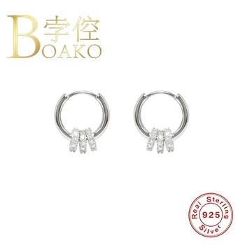 BOAKO Argint 925 Cercei Pentru Femei Cercei Cercuri Bijoux Femme Inel cu Diamant de Argint Margele Populare Bijuterii de Lux