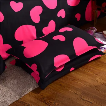 Dragoste roz Inima Carpetă Acopere Set de lenjerie de Pat Single Regina King 3PCS
